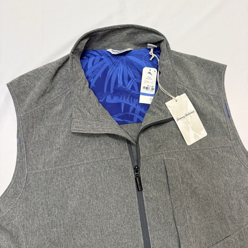 Tommy Bahama Chip Shot Vest Mens XL Grey Golf Island Zone NWT MSRP $148